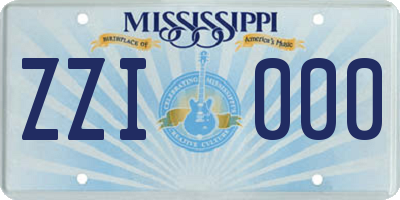 MS license plate ZZI000