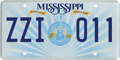 MS license plate ZZI011