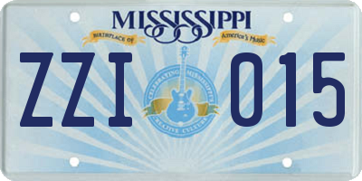 MS license plate ZZI015