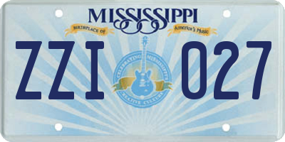 MS license plate ZZI027