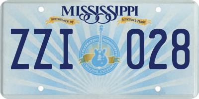 MS license plate ZZI028