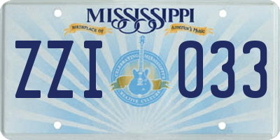 MS license plate ZZI033