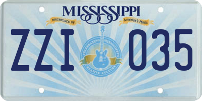 MS license plate ZZI035