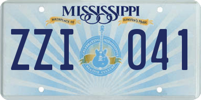 MS license plate ZZI041