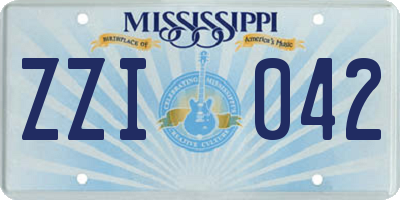 MS license plate ZZI042