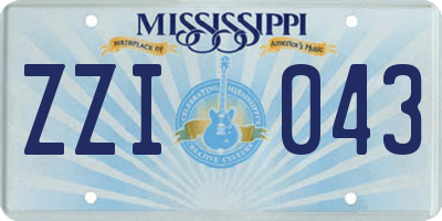 MS license plate ZZI043