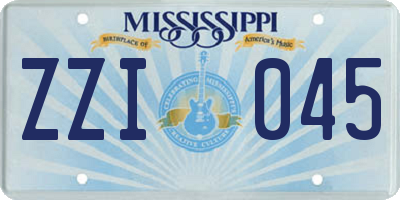 MS license plate ZZI045