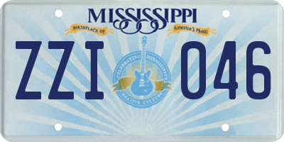 MS license plate ZZI046