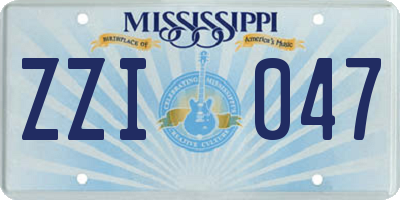 MS license plate ZZI047