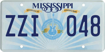 MS license plate ZZI048