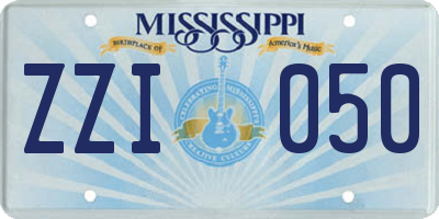 MS license plate ZZI050