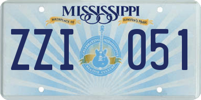 MS license plate ZZI051