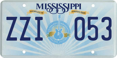 MS license plate ZZI053