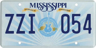 MS license plate ZZI054