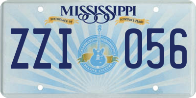 MS license plate ZZI056