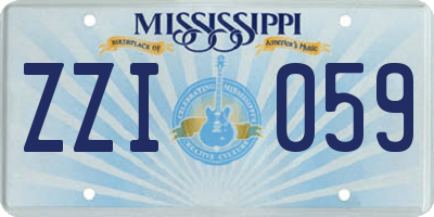 MS license plate ZZI059