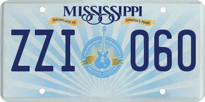 MS license plate ZZI060