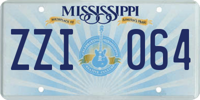 MS license plate ZZI064