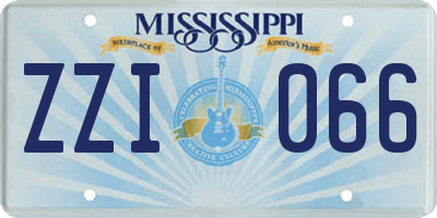 MS license plate ZZI066