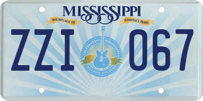 MS license plate ZZI067