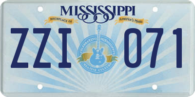 MS license plate ZZI071