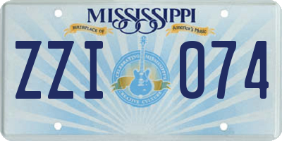 MS license plate ZZI074