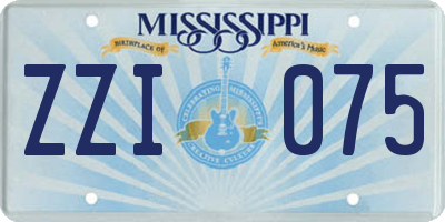 MS license plate ZZI075