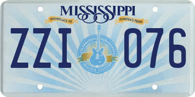 MS license plate ZZI076