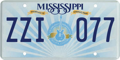 MS license plate ZZI077