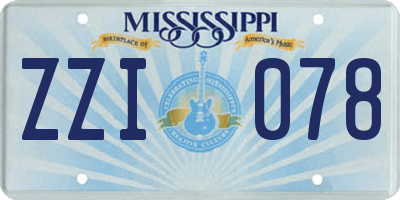 MS license plate ZZI078