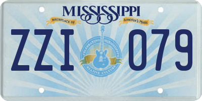 MS license plate ZZI079