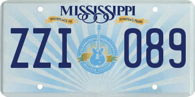 MS license plate ZZI089