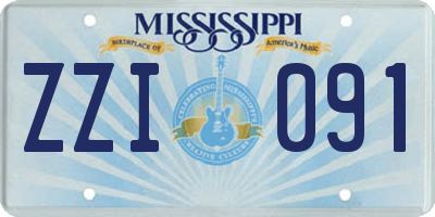 MS license plate ZZI091