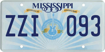 MS license plate ZZI093