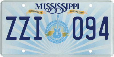 MS license plate ZZI094