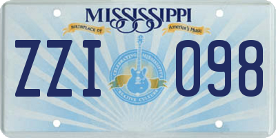 MS license plate ZZI098