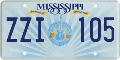 MS license plate ZZI105