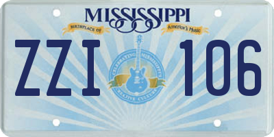 MS license plate ZZI106