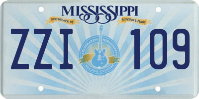 MS license plate ZZI109