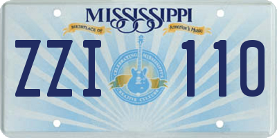 MS license plate ZZI110