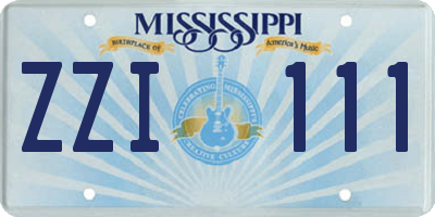 MS license plate ZZI111