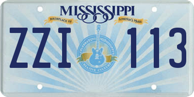 MS license plate ZZI113