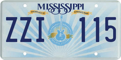 MS license plate ZZI115