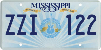 MS license plate ZZI122