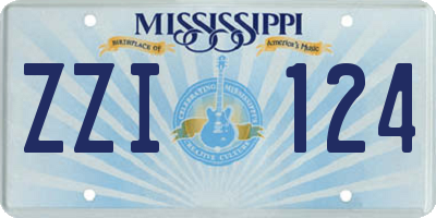 MS license plate ZZI124