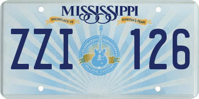 MS license plate ZZI126