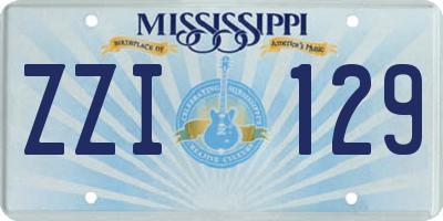 MS license plate ZZI129