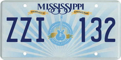 MS license plate ZZI132
