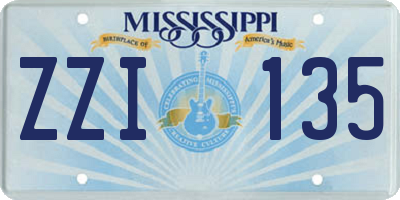 MS license plate ZZI135