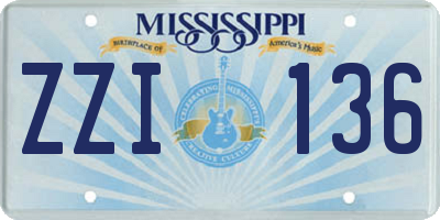 MS license plate ZZI136